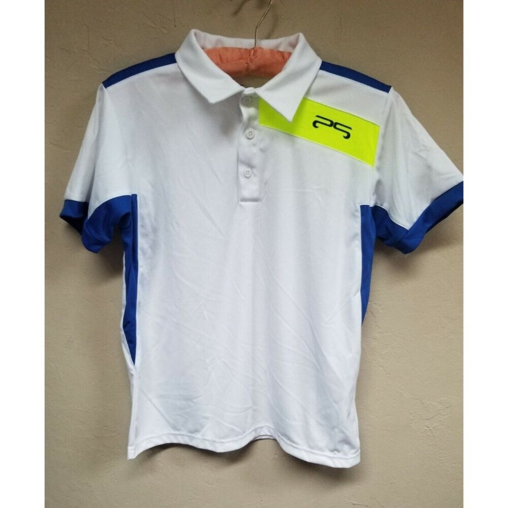 Prodigy Golfer Mens Small White Semi-Fitted Short Sleeve Golf Polo Shirt Casual